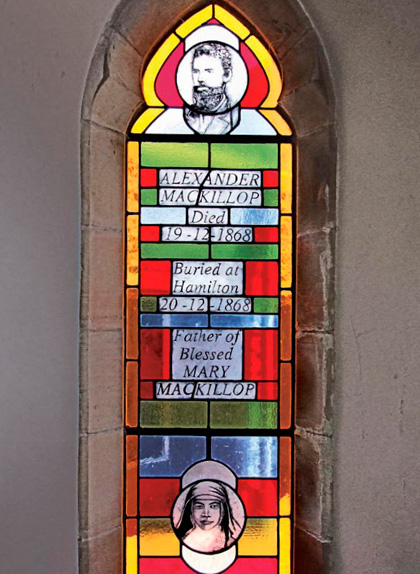 Stained glass window at St Mary's Catholic Church